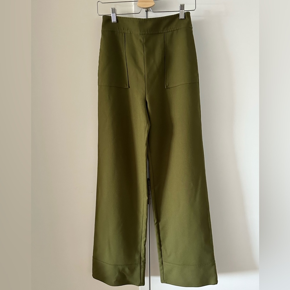 Lovers + Friends Olive Green Wide-Leg Pants